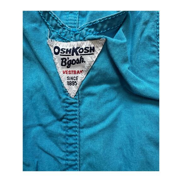 Vintage OshKosh B’gosh Vestbak Teal Overalls 18M – Lightweight Shortalls - Picture 5 of 6